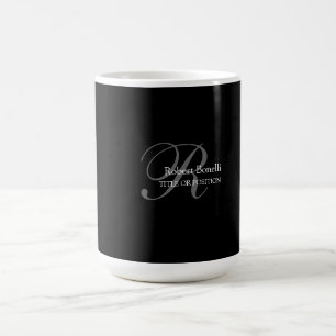Mug Monogramme noir blanc gris