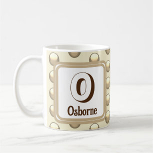 Mug Monogramme Nom Initial Gold Polka Dot Keepsaké