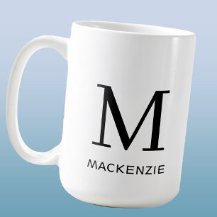 Mug Monogramme Nom initial Simple