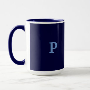 Mug Monogramme P Marine Bleu Combo Musique