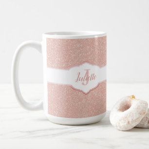 Mug Monogramme Parties scintillant rose