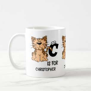 Mug monogramme personnalisé C est pour chats chaton ch