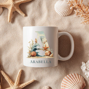 Mug Monogramme personnalisé de la côte initiale A Plag