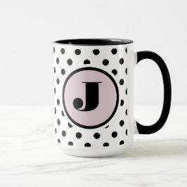 Mug Monogramme personnalisé des points noirs