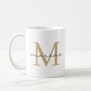 Mug Monogramme personnalisé doré avec votre nom