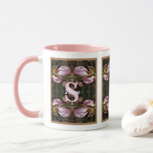 Mug Monogramme personnalisé initial nom Dame Sabot Fle