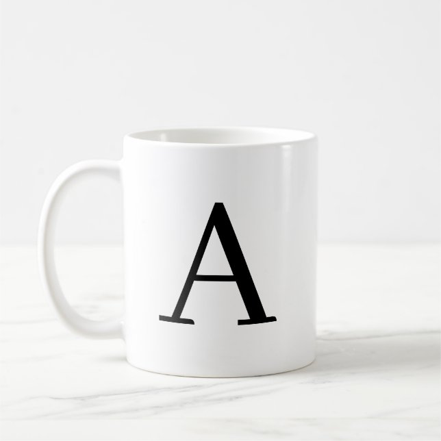 Mug monogramme personnalisé - Lettre personnalisée (Gauche)