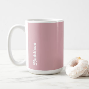 Mug monogramme personnalisé, typographie rétro rose po