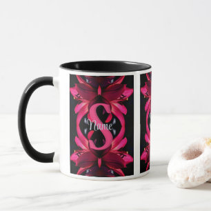 Mug Monogramme personnalisé Votre initiale Nom Art flo