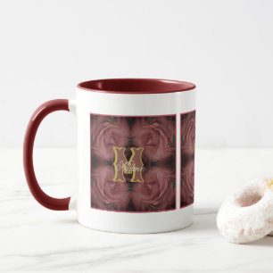 Mug Monogramme personnalisé Votre initiale Nom Roses v