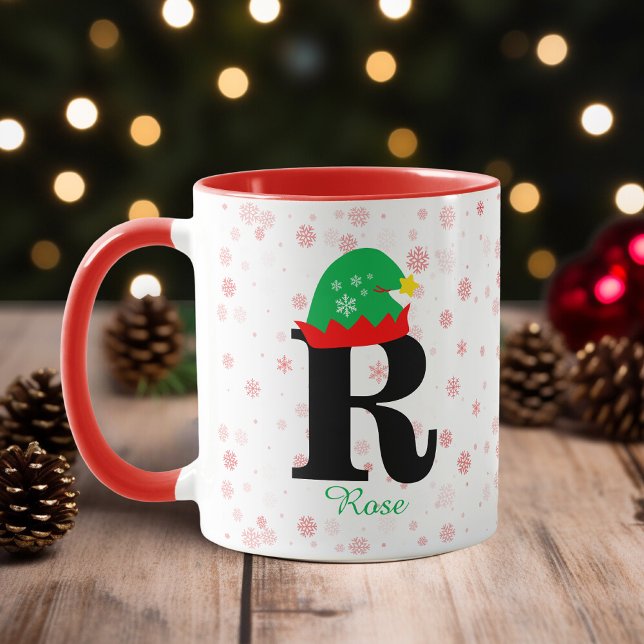 Mug Monogramme Personnaliser avec nom Famille rouge (Créateur téléchargé)