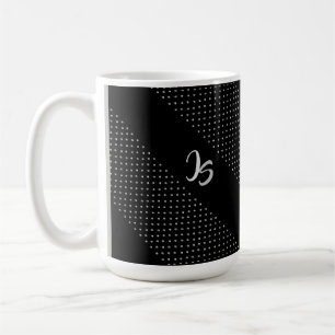 Mug Monogramme personnel Motif noir à la mode géomé