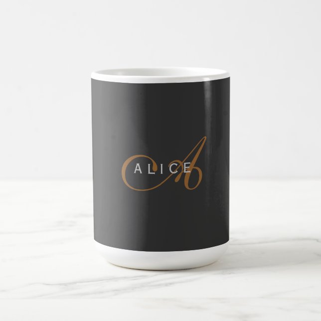 Mug Monogramme plat tendance Nom initial (Centre)