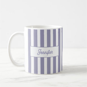 Mug Monogramme Rayure Violet Clair