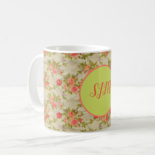 Mug Monogramme Rose de Shabby