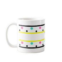 Monogramme rose jaune Pois Turquoise