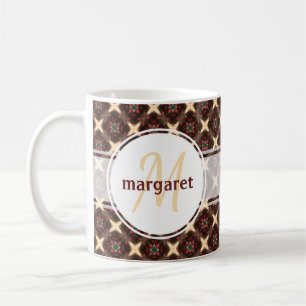 Mug Monogramme rouge vert et or