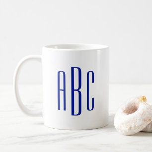 Mug Monogramme Royal Bleu Trois