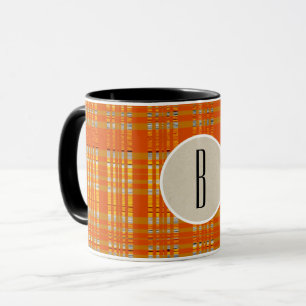 Mug Monogramme rustique Brown et plaqué orange