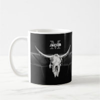 Monogramme Rustique Occidental Noir Et Blanc Taure