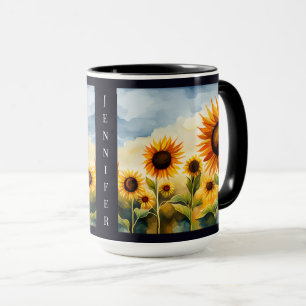 Mug Monogramme Rustique Whimsical Watercolor