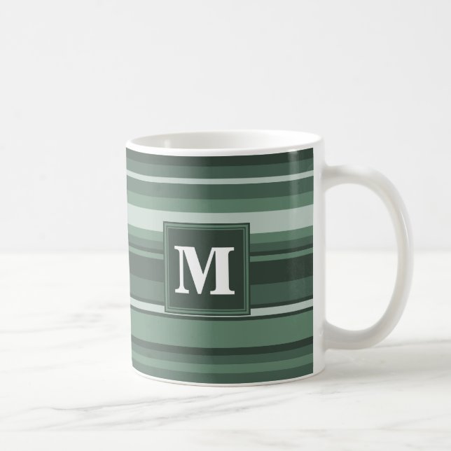 Mug Monogramme sauge bandes vertes (Droite)