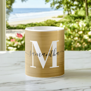 Mug Monogramme Signature Or Métallisé