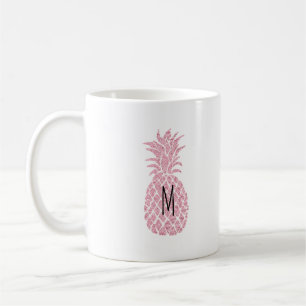 Mug monogramme sur ananas rose