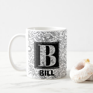 Mug Monogramme sur mesure scientifique - Lettre B Café