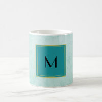 Monogramme sur texture de papier Vintage vert ment