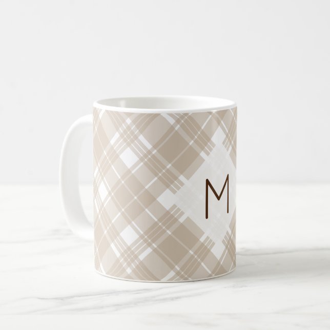 Mug Monogramme Tan Classé (Devant gauche)