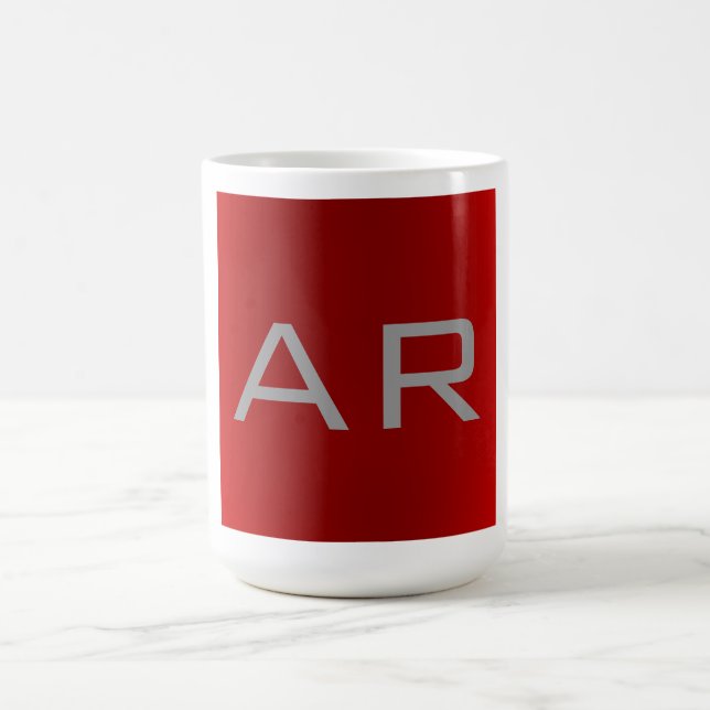 Mug Monogramme tendance gris élégant (Centre)