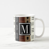 Monogramme terreux de motif de rayures de Mudprint