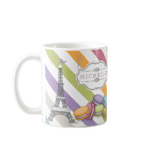 Monogramme Tour Eiffel Paris Macarons coloré
