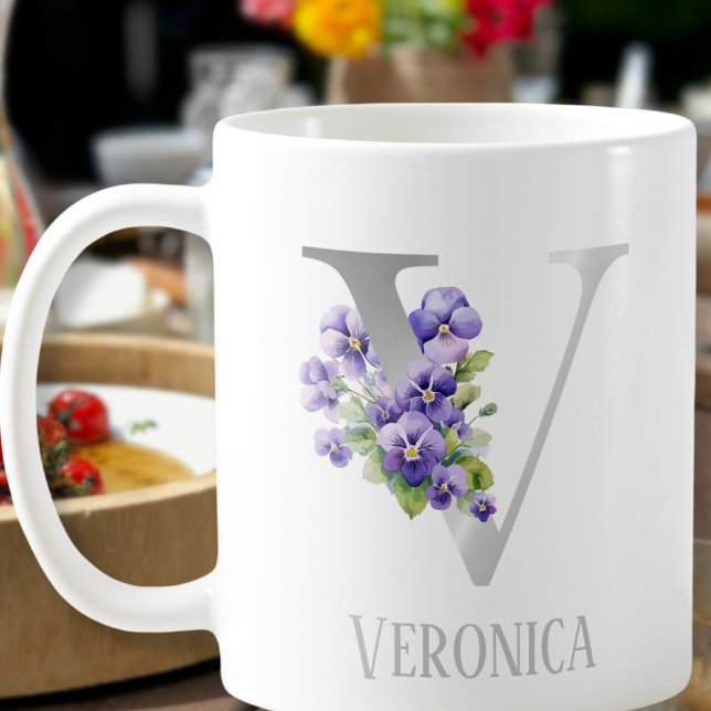 Mug Monogramme V argent (Créateur téléchargé)