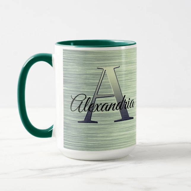 Mug Monogramme vert chatoyant (Gauche)
