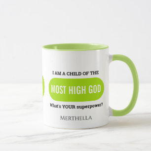 Mug Monogramme vert de la superpuissance chrétienne pe