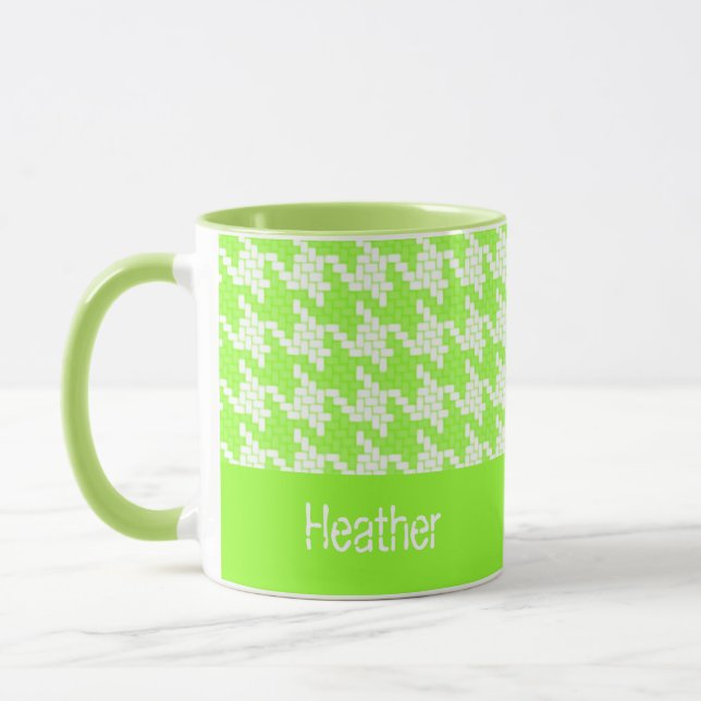 Mug Monogramme vert et blanc motif (Gauche)