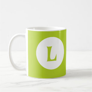 Mug Monogramme vert néon moderne