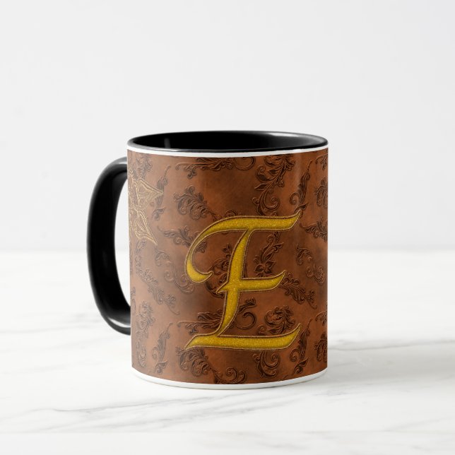 Mug Monogramme Vintage E (Devant gauche)