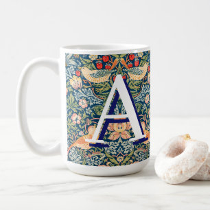 Mug Monogramme vintage William Morris 'Strawberry Thie