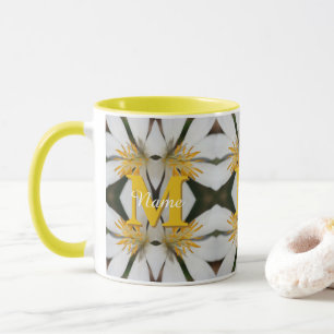Mug Monogramme Votre Nom Initial Fleur Personnalisé
