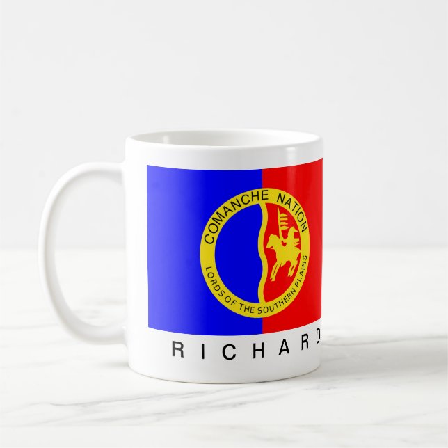 Mug Monogrammed Native American Comanche Nation Flag (Gauche)