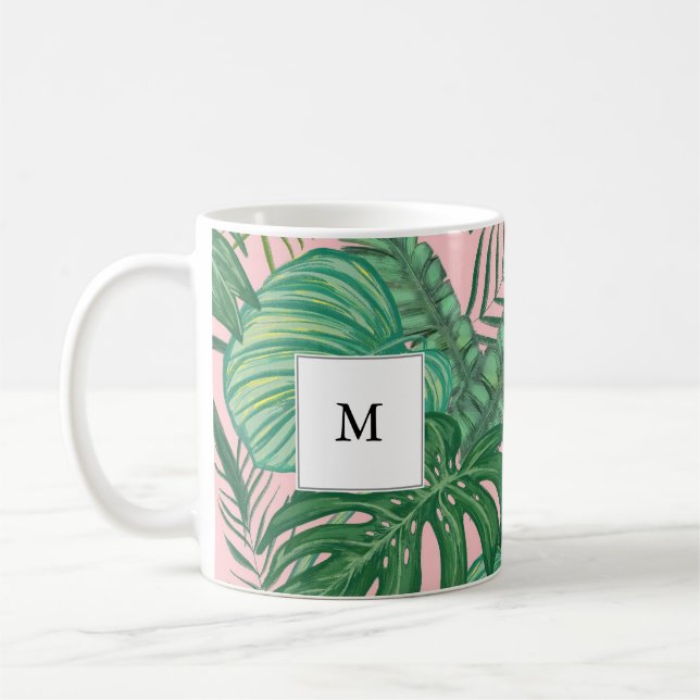 Mug Monographie de feuilles tropicaux écossais (Gauche)
