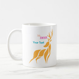 Mug Monsieur Cerf Graphique – Style Bois Rustique
