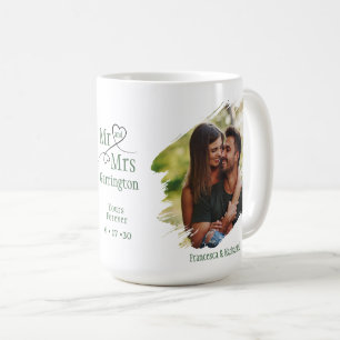 Mug Monsieur et Madame Élégant Typographie Photo Souve