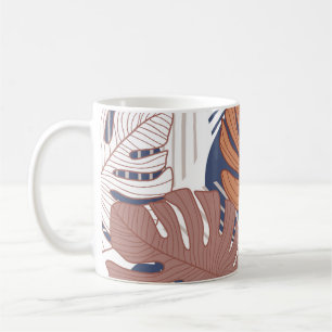 Mug Monstère exotique feuille, vintage tropicale.