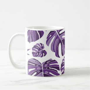 Mug Monstère violet tropicale feuilles sans couture mo