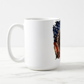 Mug Monstre Féroce Déchirant l'Art du Drapeau Américai