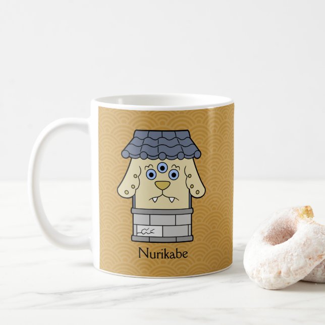 Mug Monstre japonais Nurikabe mur : Dessin Yokai (Avec donut)